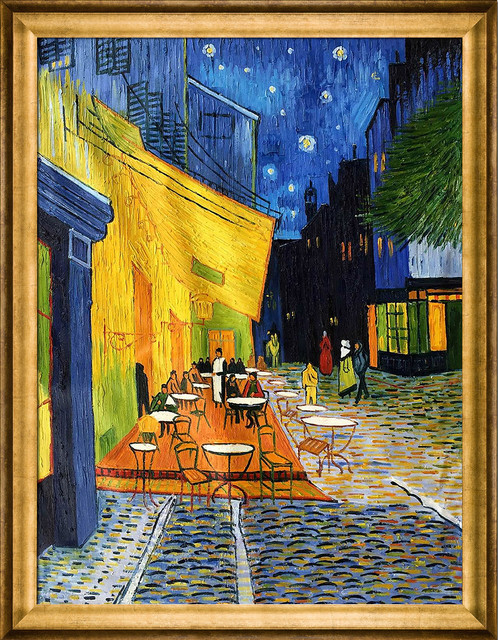 Cafe Terrace At Night Modern Paintings By Overstockart