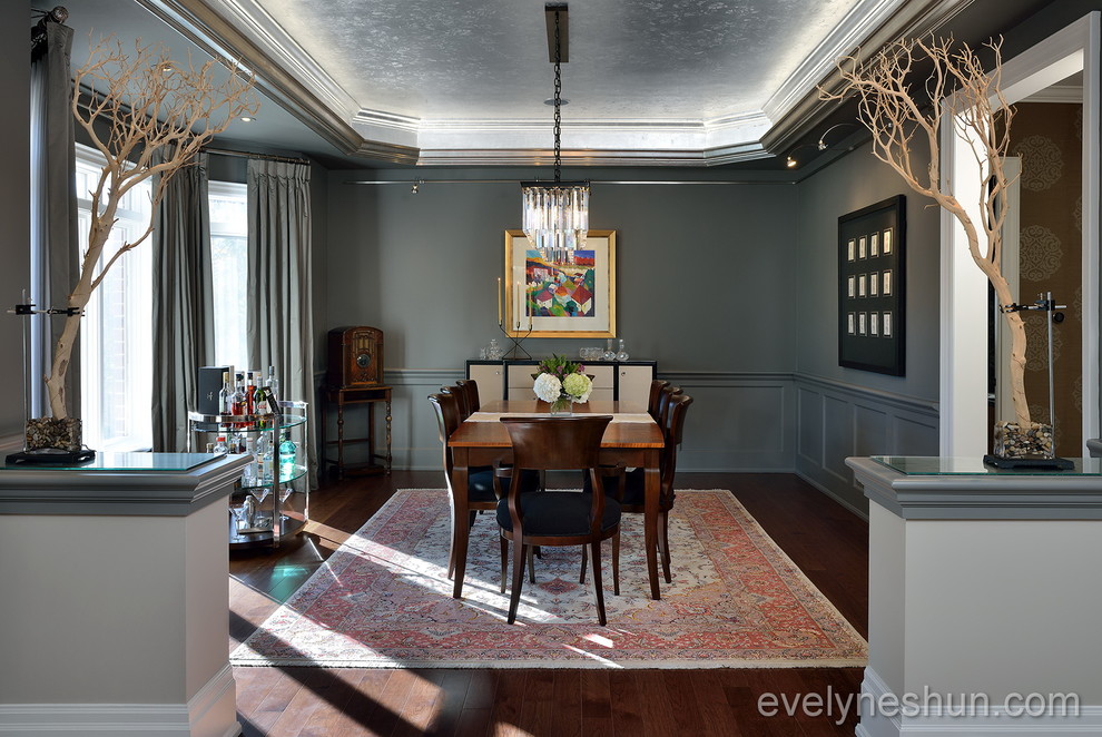 Transitional dining room photo in Toronto
