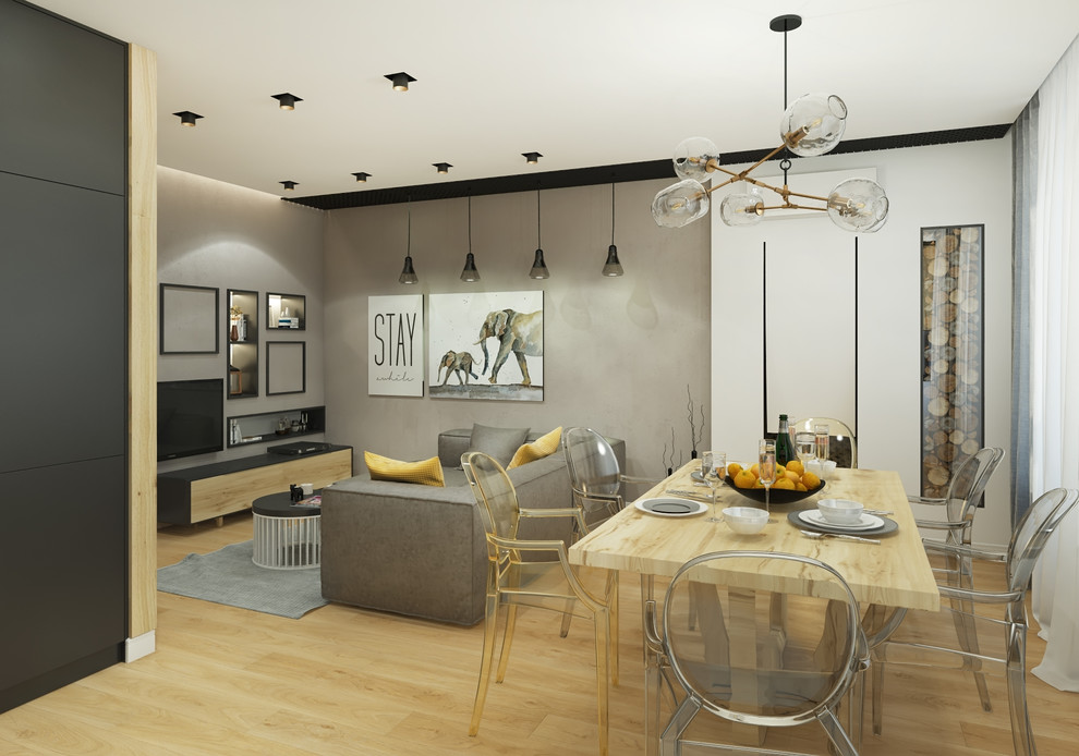 Кухня-Гостиная с камином