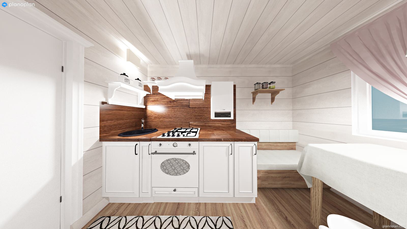 Современная кухня в стиле кантри на даче