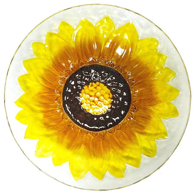 Continental Art Center Yellow Sunflower Plate View In Your Room   Farmhouse Decorative Plates 