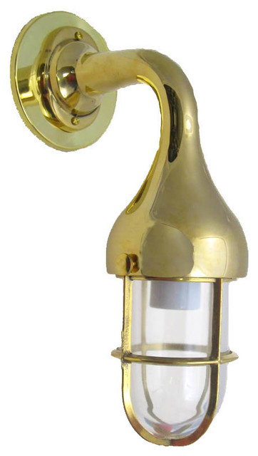 Teardrop Elbow Bulkhead Sconce Solid Brass Interior Exterior By Shiplights