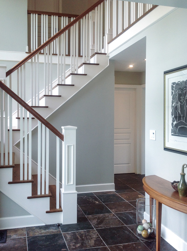 Inspiration for a mid-sized transitional foyer remodel in Vancouver