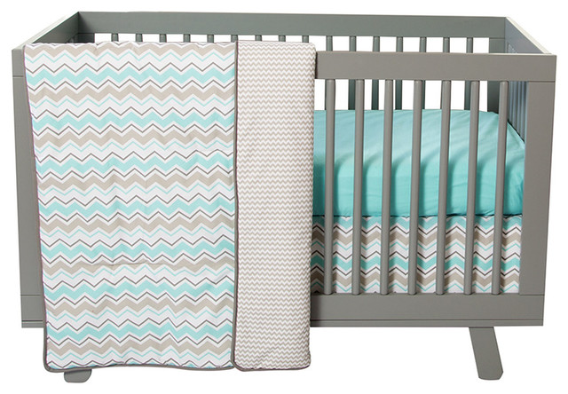 teal and gray crib bedding