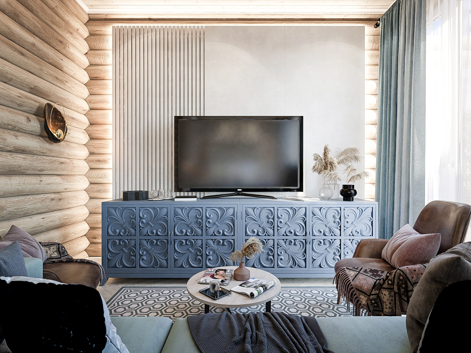 Деревянный дом. Круглый оцилиндрованный брус