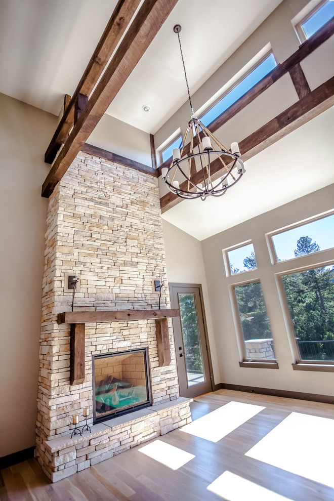 Inspiration for a rustic home design remodel in Denver