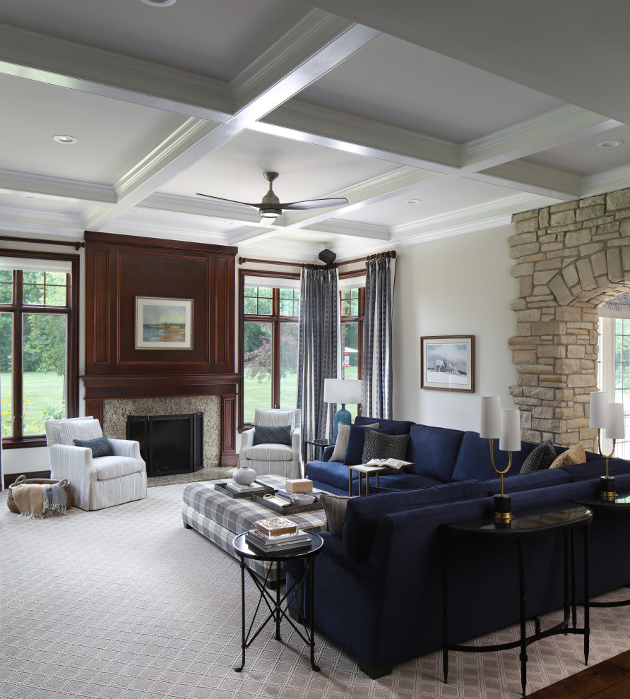 High End Renovation in Inverness - Transitional - Family Room - Chicago ...