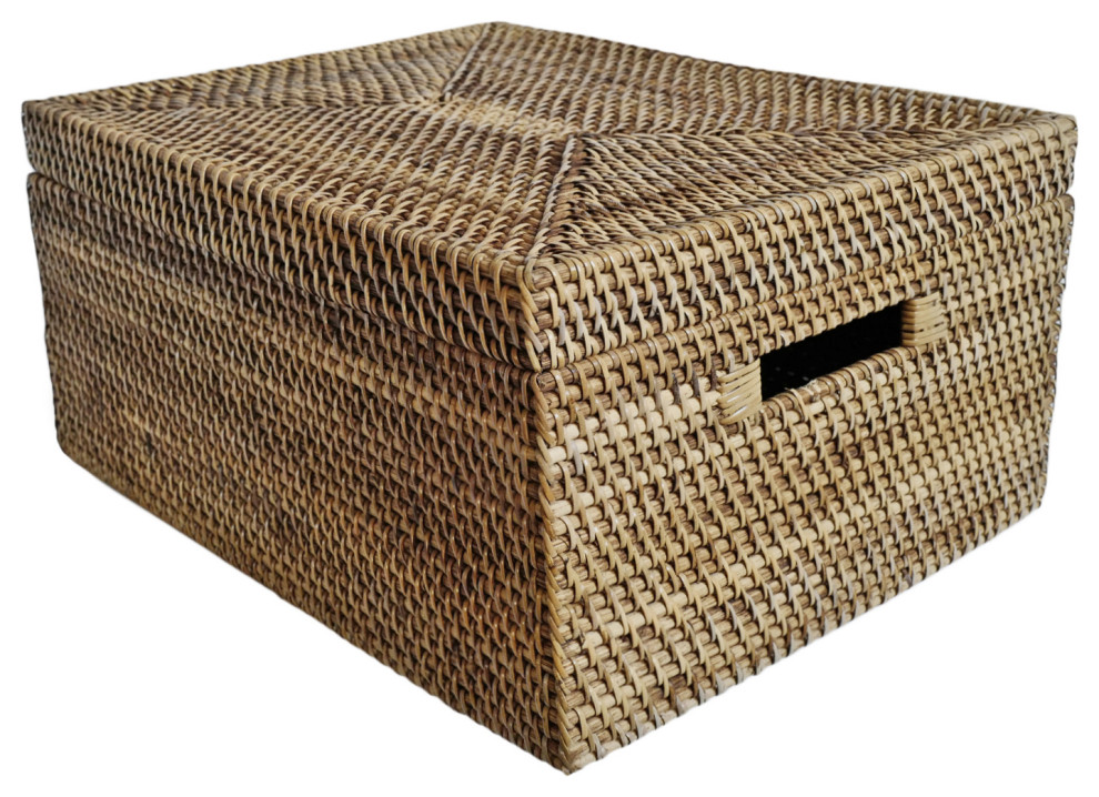 Rattan Storage Box Tropical Decorative Boxes by Design Mix
