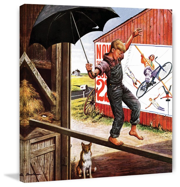 Walking The Tightrope Painting Print On Canvas By Stevan Dohanos Traditional Prints And Posters By Marmont Hill