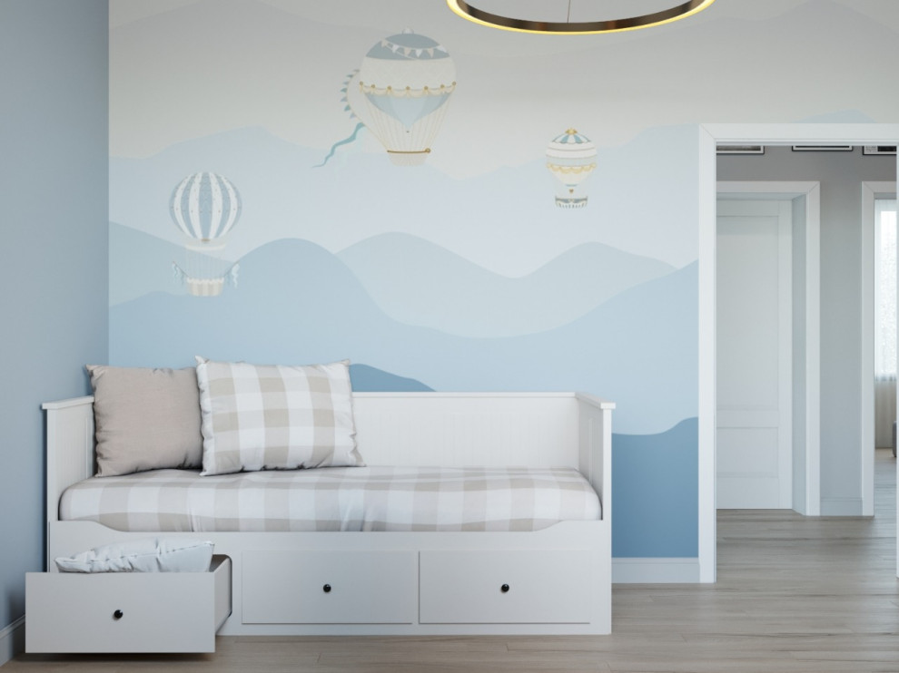 Интерьер в скандинавском стиле 152 м^2. г.Казань