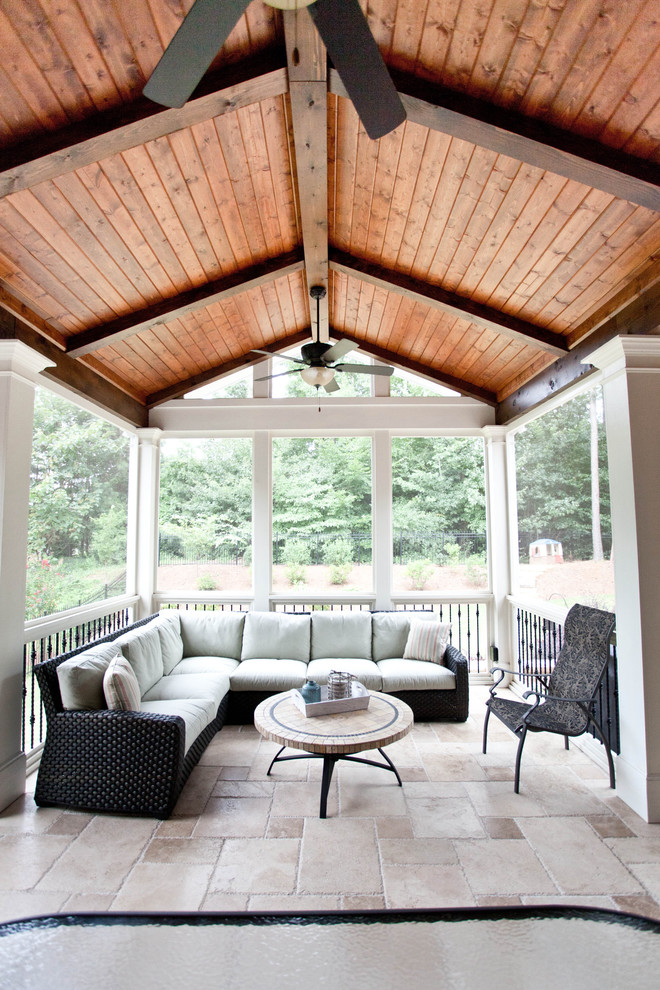 Vaulted Covered Porch Traditional Porch Atlanta by Level Team