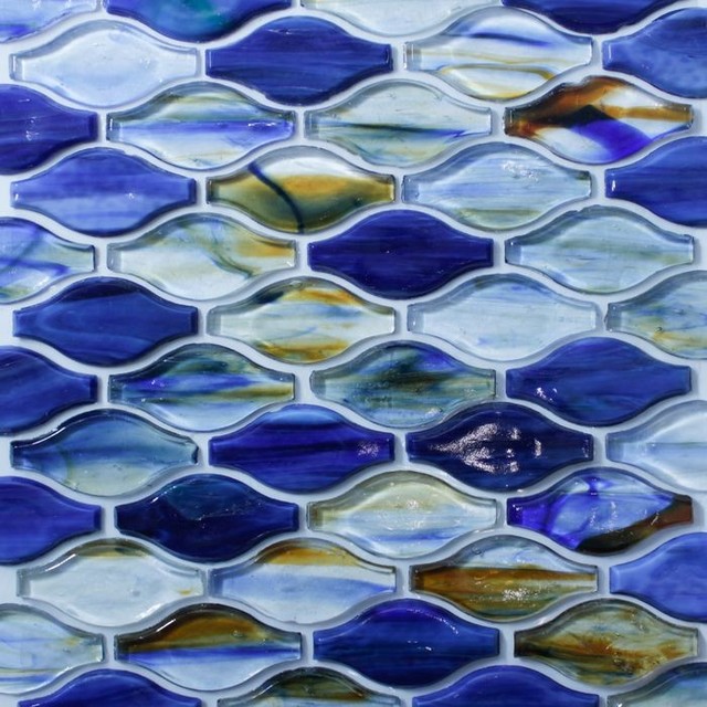 Wavy Shaped Glass Mosaic Tile - Contemporary - Mosaic Tile - by GL