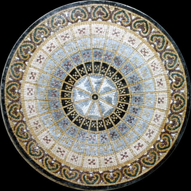 Handmade Artistic Marble Mosaic Medallion Tile