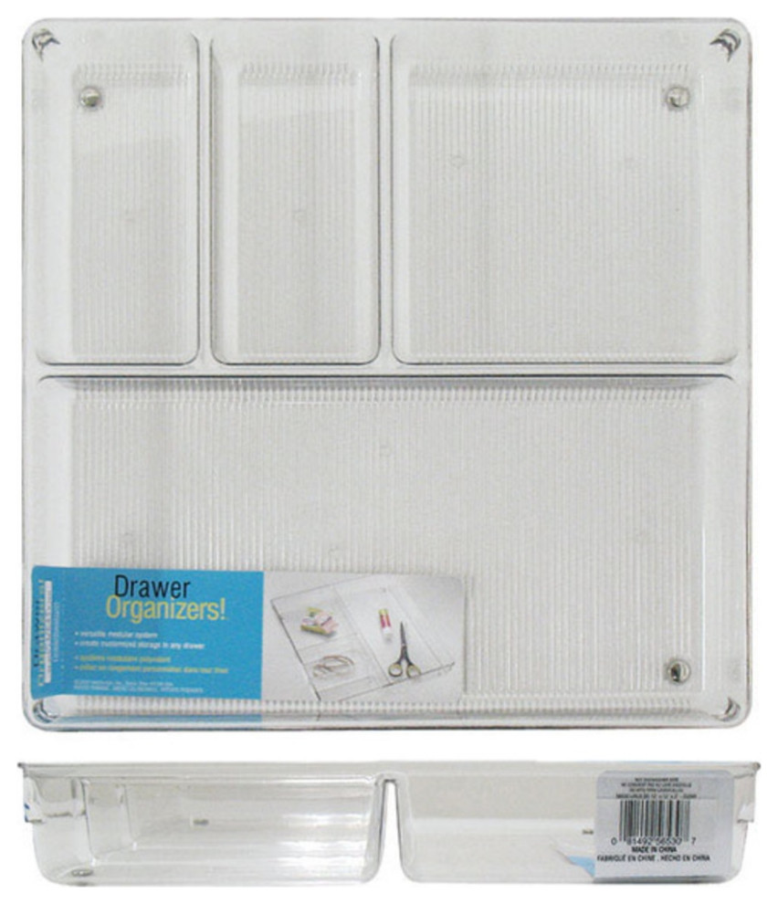 InterDesign 56530 Linus Binz Drawer Organizer, Clear Kitchen Drawer Organizers by Toolbox