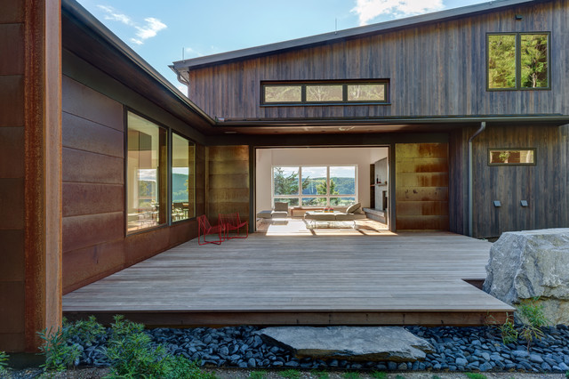 North East House contemporaneo-terraza-y-balcon