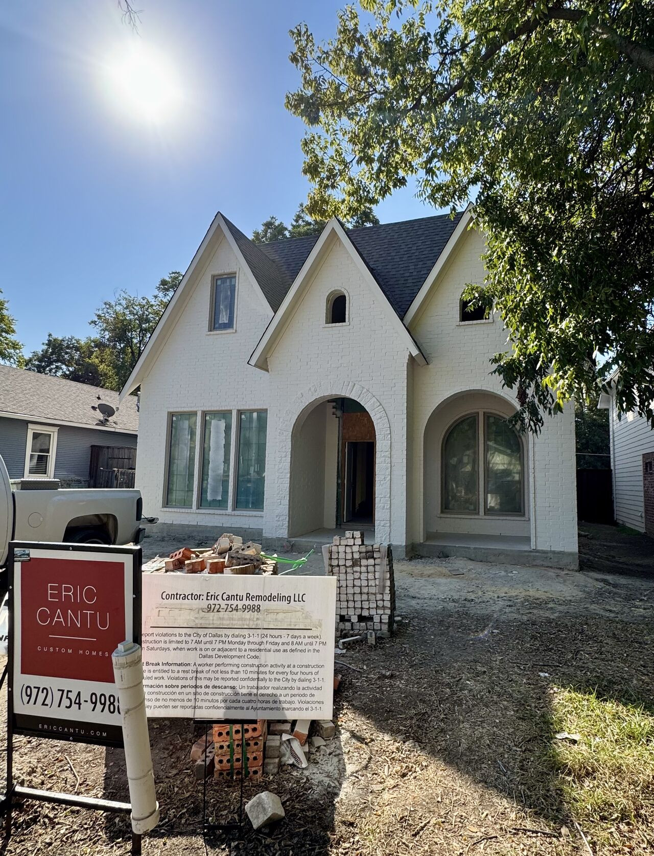 See this sign? It is the sign of new things to come, a wonderful home remodeling project from Eric Cantu Remodeling