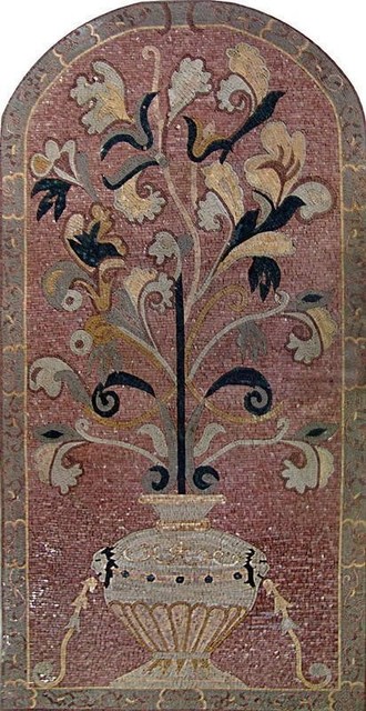 Mosaic Wall Art, Fountain Flowery, 28"x53"
