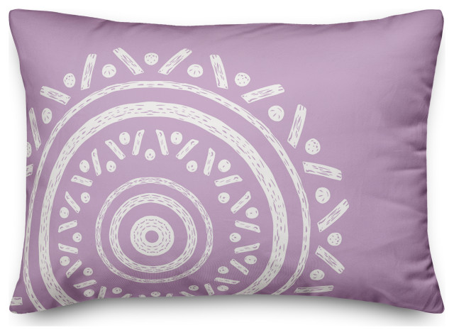 Simple Purple Boho Circle 20x14 Indoor/Outdoor Pillow