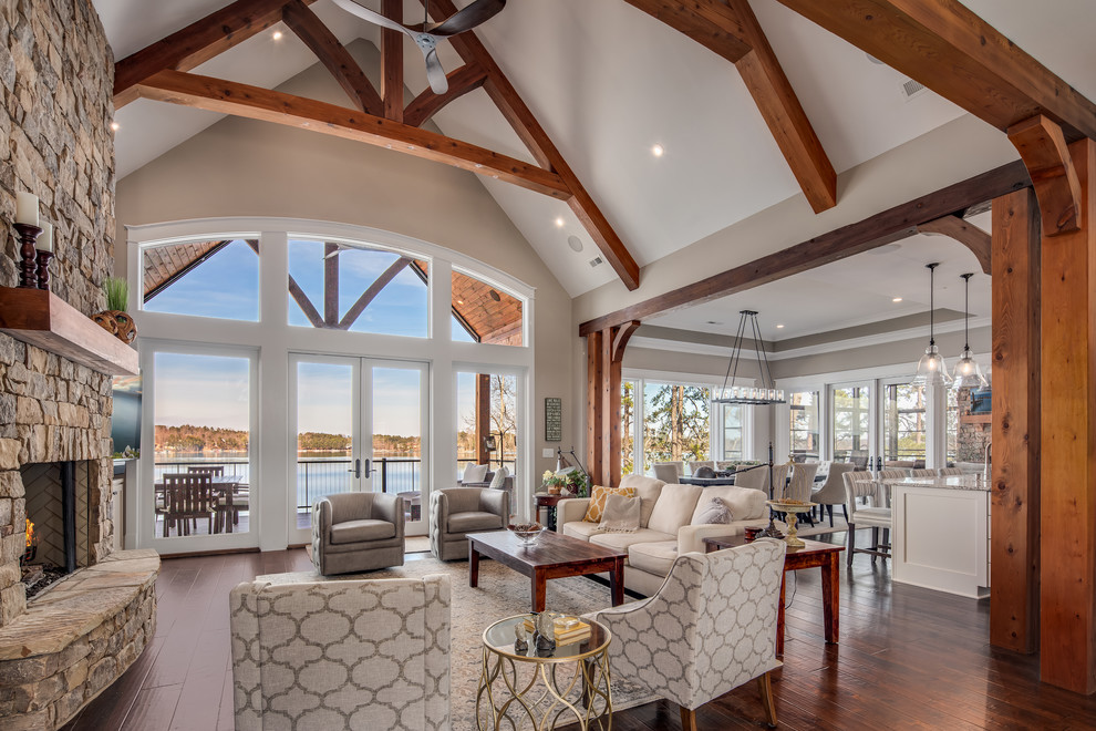 open living room lake houses