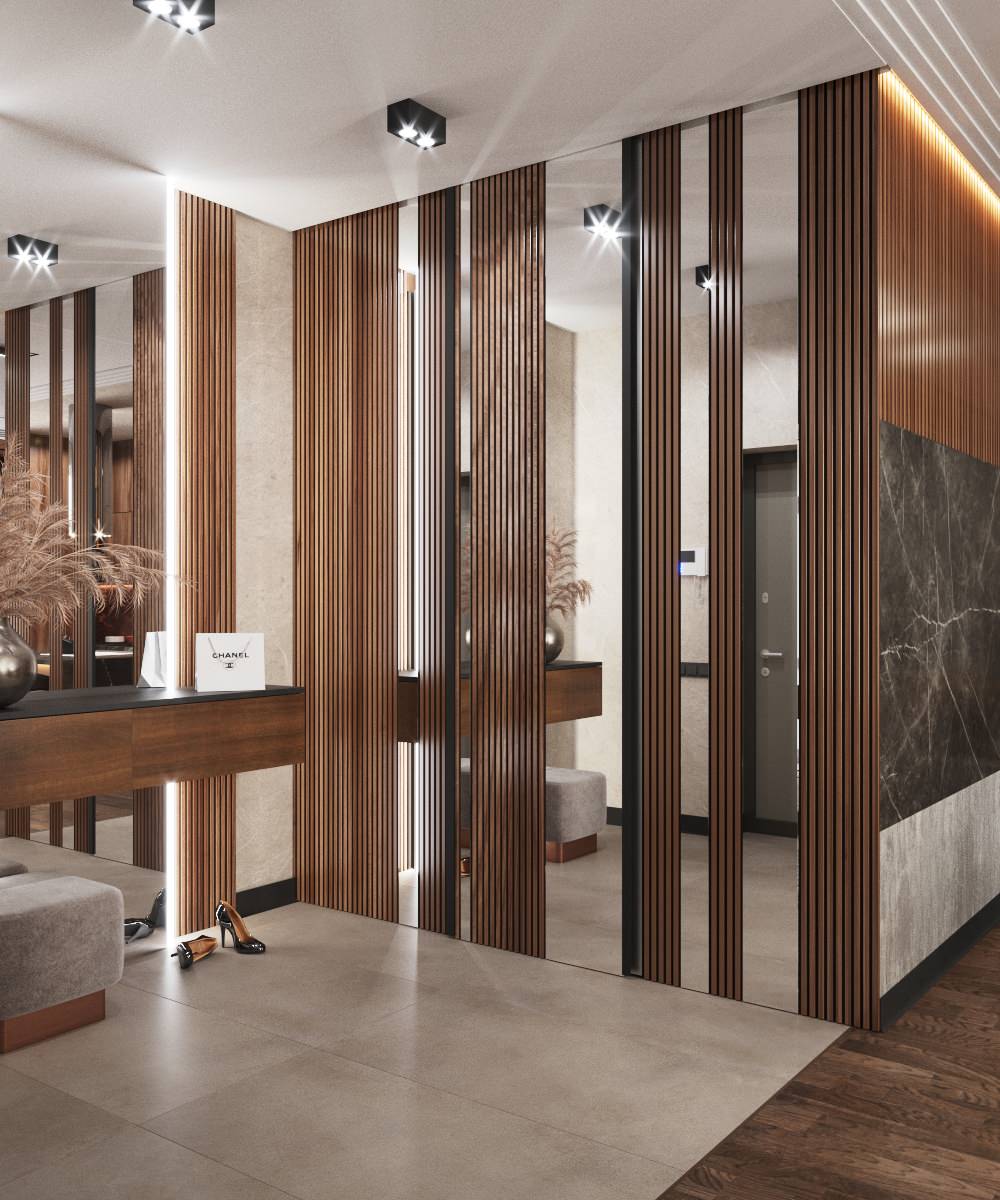 Прихожая с гардеробной в ЖК "Бульварный переулок"