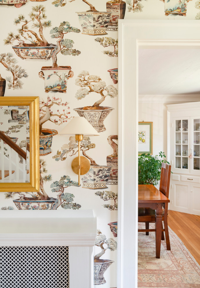 Inspiration for an eclectic entryway in Boston.