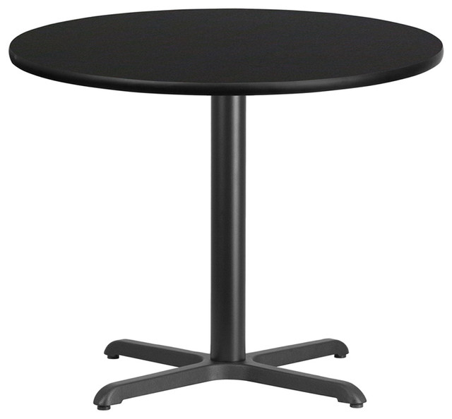 36" Round Laminate Table Top With 30"x30" Table Height Base Contemporary Table Tops And