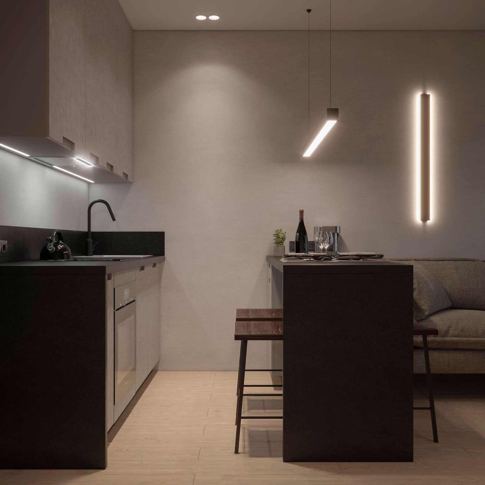 Дизайн студии для молодого человека ЖК БРУСИЛОВО Тверь