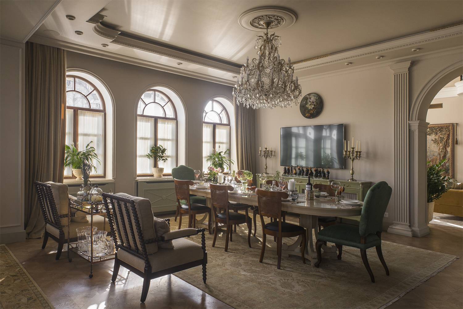 Съемка дома на Новой Риге, 1950 м². Дизайнер Анна Першхайло.