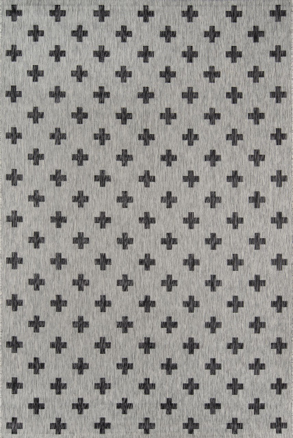 Novogratz Villa Umbria Machine Made Contemporary Area Rug Grey 6'7" X 9'6"