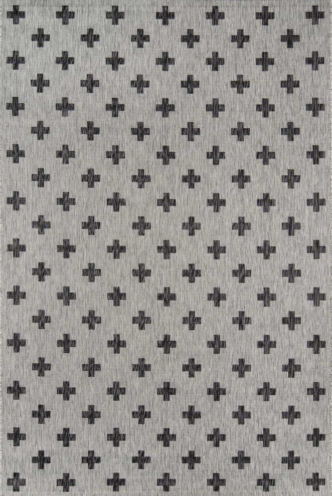 Novogratz Villa Umbria Machine Made Contemporary Area Rug Grey 6'7" X 9'6"