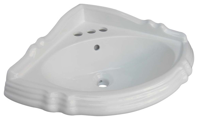 White Sheffield Corner Basin for 20106 - Traditional - Bathroom Sinks ...