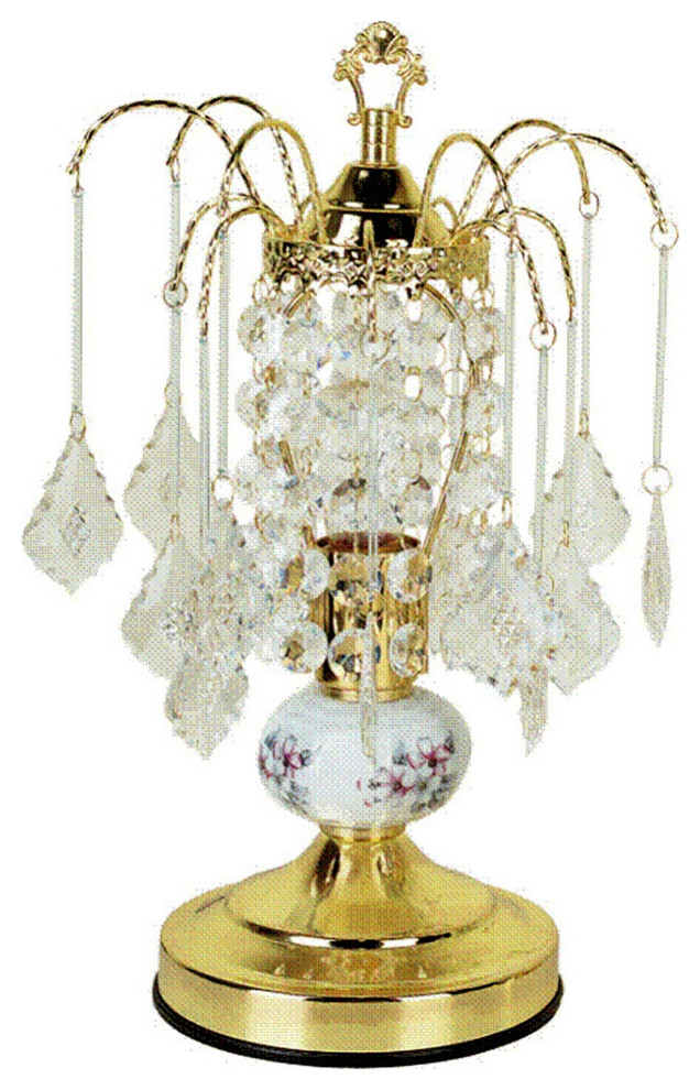 Vintage Gold Floral Chandelier Table Lamp Traditional Table Lamps