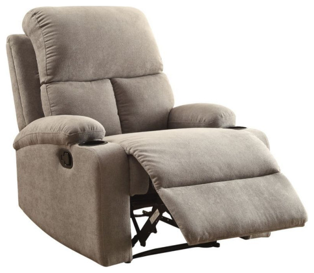 Velvet Upholstered Motion Recliner Transitional Recliner Chairs