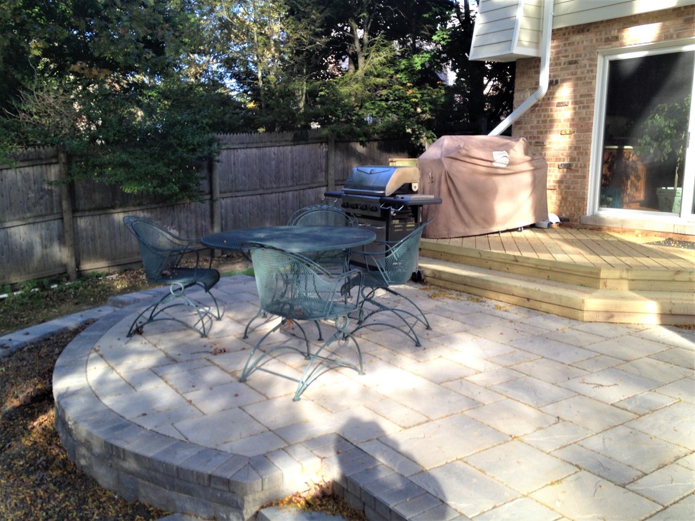 Wood Deck and Patio Combination in Lake Forest, IL Traditional