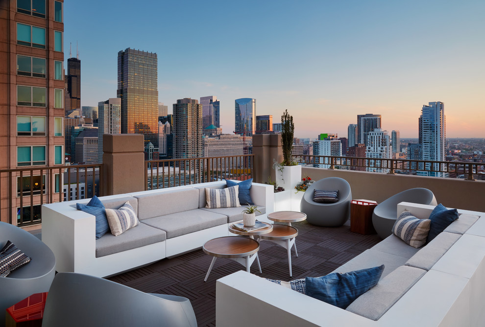 Large industrial rooftop deck in Chicago.