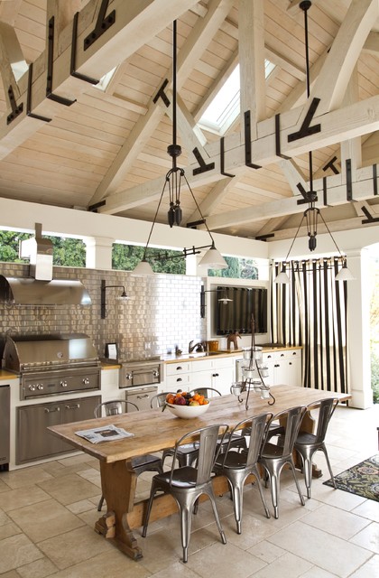 La Canada Ca Indoor Outdoor Kitchen Farmhouse Patio Los