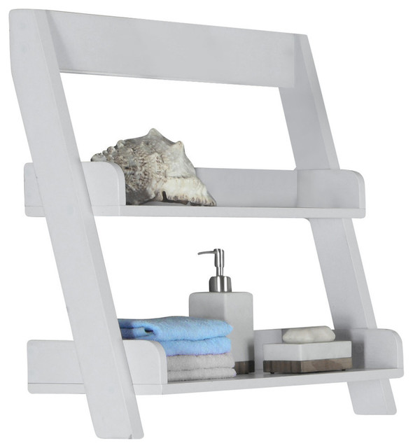 Bathroom Accent, 24", Cappuccino Wall Mount Shelf - Transitional ...