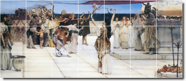 Lawrence Alma-Tadema Historical Painting Ceramic Tile Mural #70, 42"x18"
