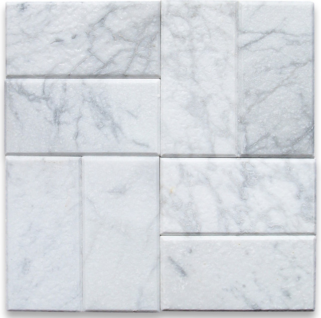 Carrara White Marble Subway Tile 3x6 Tumbled