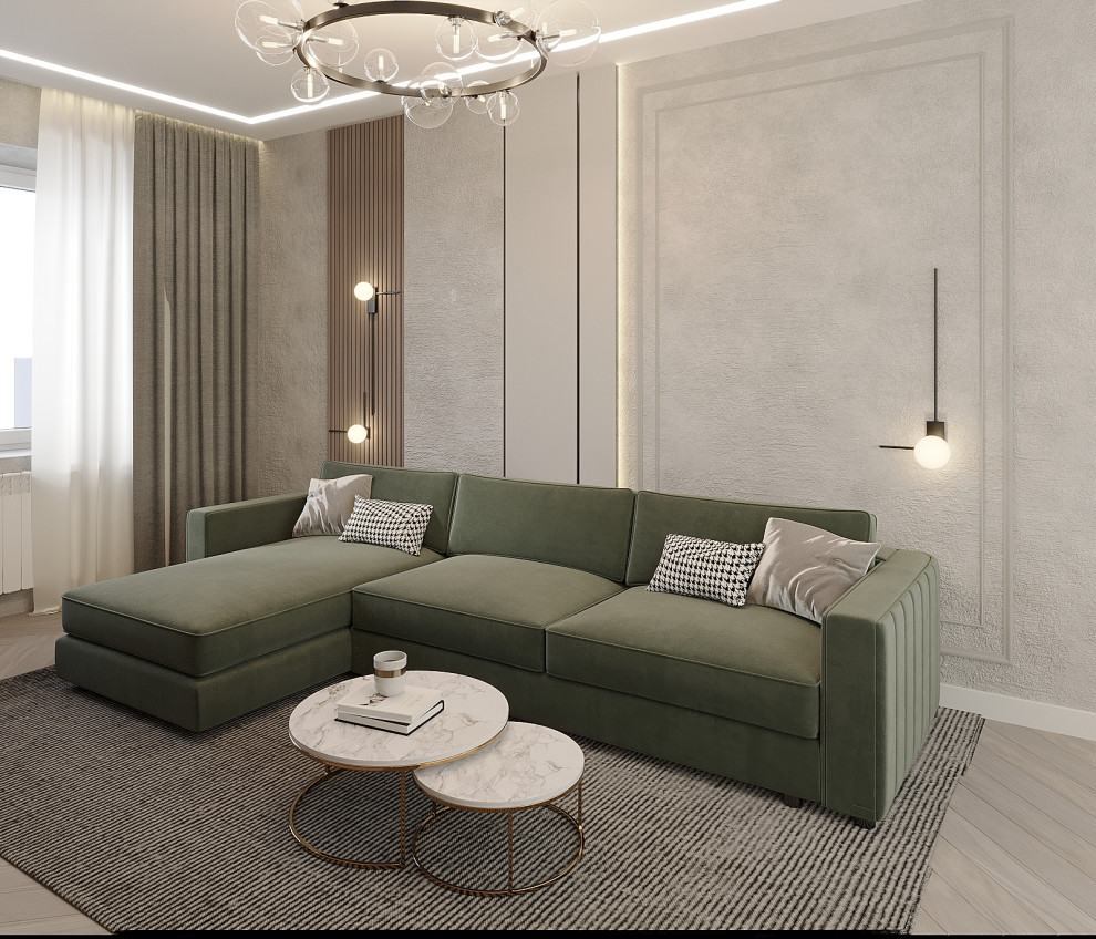 Серый-зеленый оазис: гармония контрастов