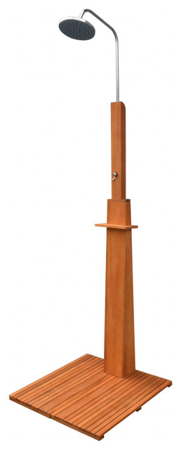 vidaXL Outdoor Shower Eucalyptus Wood and Steel