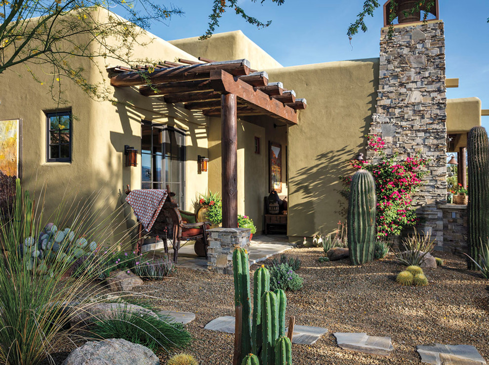 Design ideas for a xeriscape in Phoenix with gravel.
