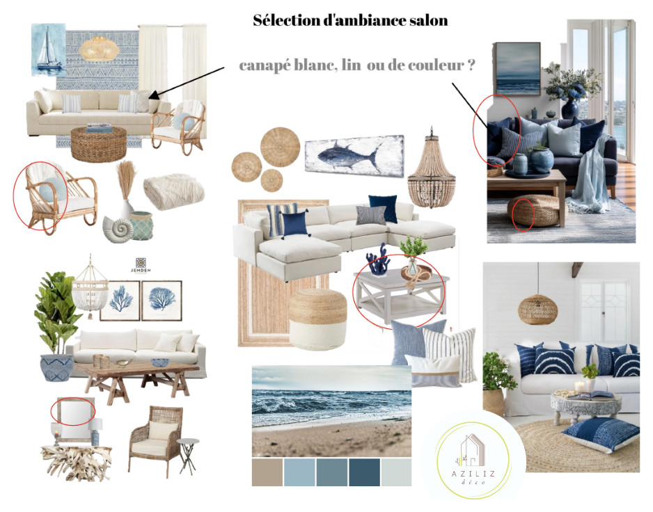 COACHING DECO aménagement entrée, séjour, salon d'une villa en bord de mer