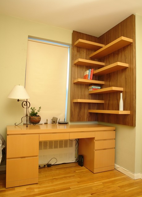 Beech Desk and Walnut Shelves - Modern - Home Office ...