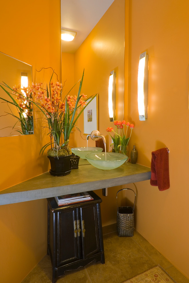 This is an example of a contemporary powder room in San Francisco.