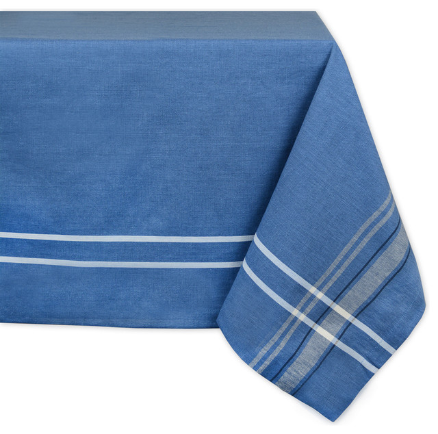 DII Blue Chambray French Stripe Tablecloth 60"x84 ...