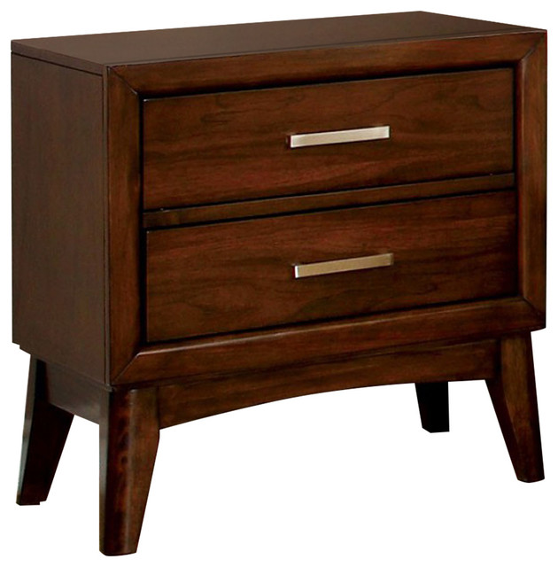 Snyder Transitional Nightstand, Brown Cherry Finish Transitional