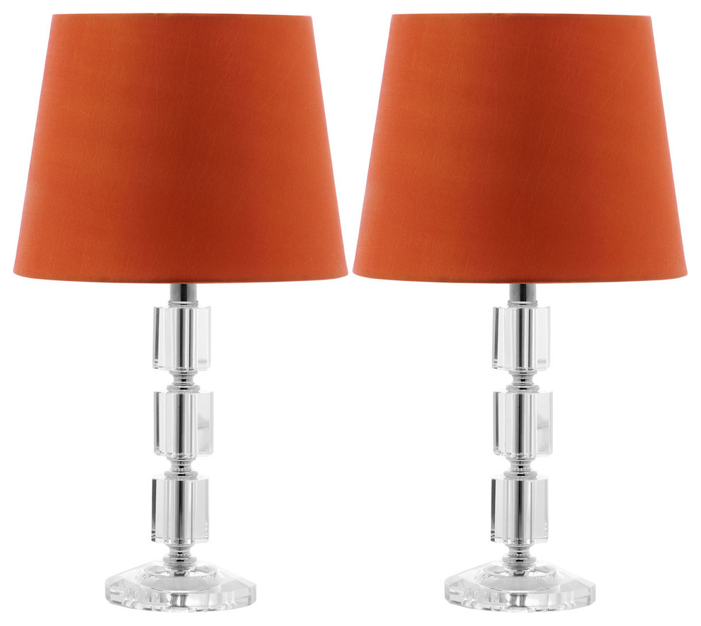Erin Crystal Cube Lamp ZMT-LIT4126D (Set of 2) - Clear/Orange