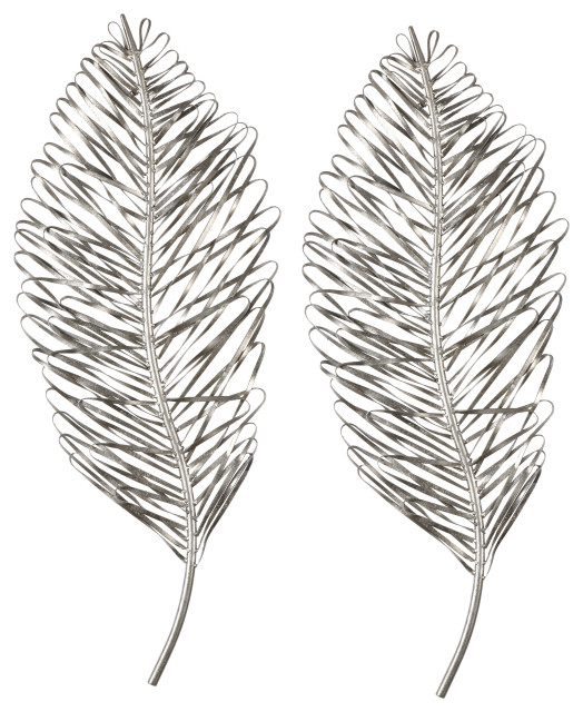Uttermost Leaflets Silver Wall Art, Set of 2 Contemporary Wall