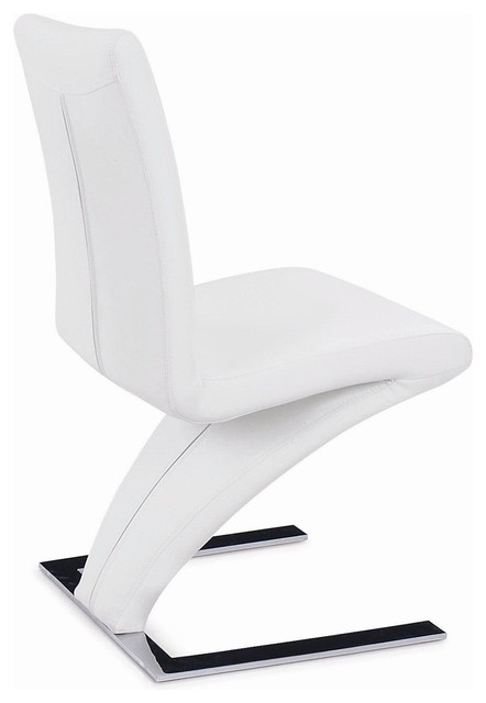 Modern Dining Chair With Chrome Base White Chairs By New Spec Inc Houzz Modern Dining Chair With Chrome Base, White Contemporary Dining Chairs